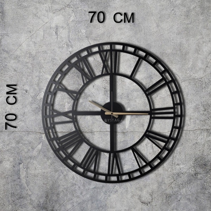 Reloj pared Vintage Port metal blanco negro 44x7x60